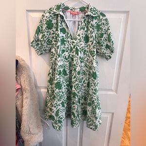 THML Green and White Leaf Print dress sz small